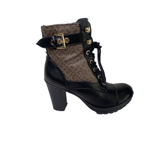 Guess Black and Brown Heeled Boots